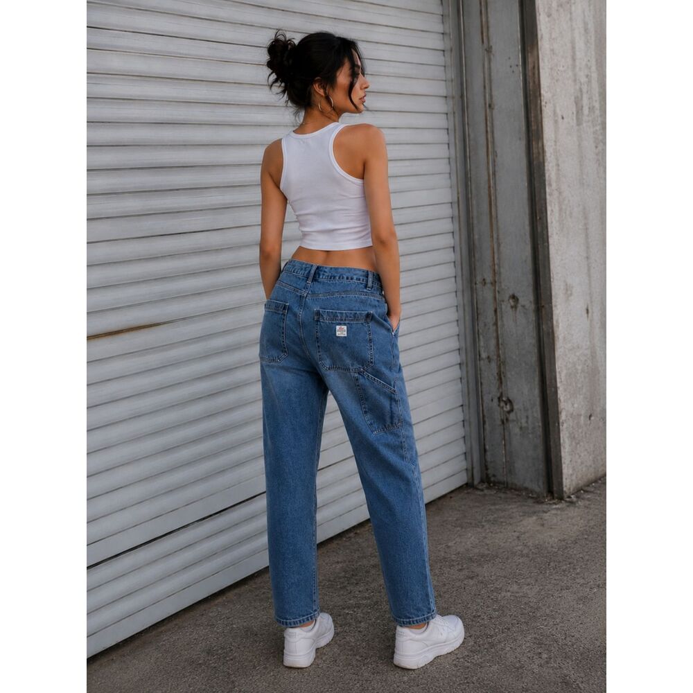 Unionbay Y2K Carpenter Jeans Light Wash Baggy Utility Denim Workwear Skater